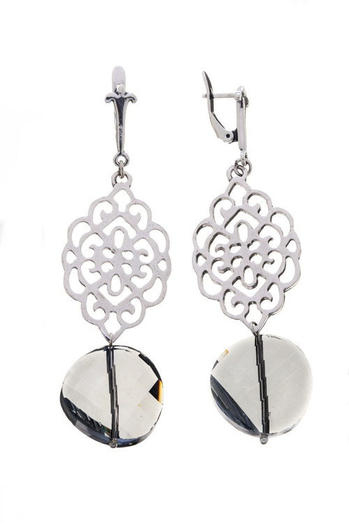 "Ранже" серьги в серебряном покрытии из коллекции "Нюанс" от Jenavi  с английским замком