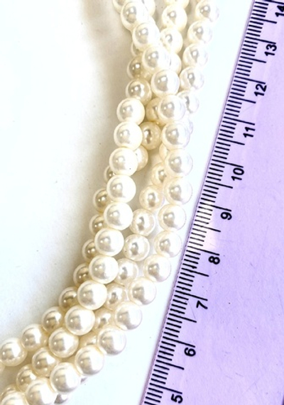Д400 Жемчуг искусственный, 5-6мм, белый, нить 39-45см