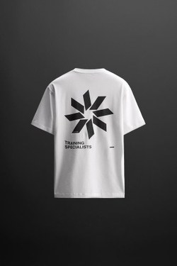 ZARA ФУТБОЛКА С ПРИНТОМ, БЕЛЫЙ