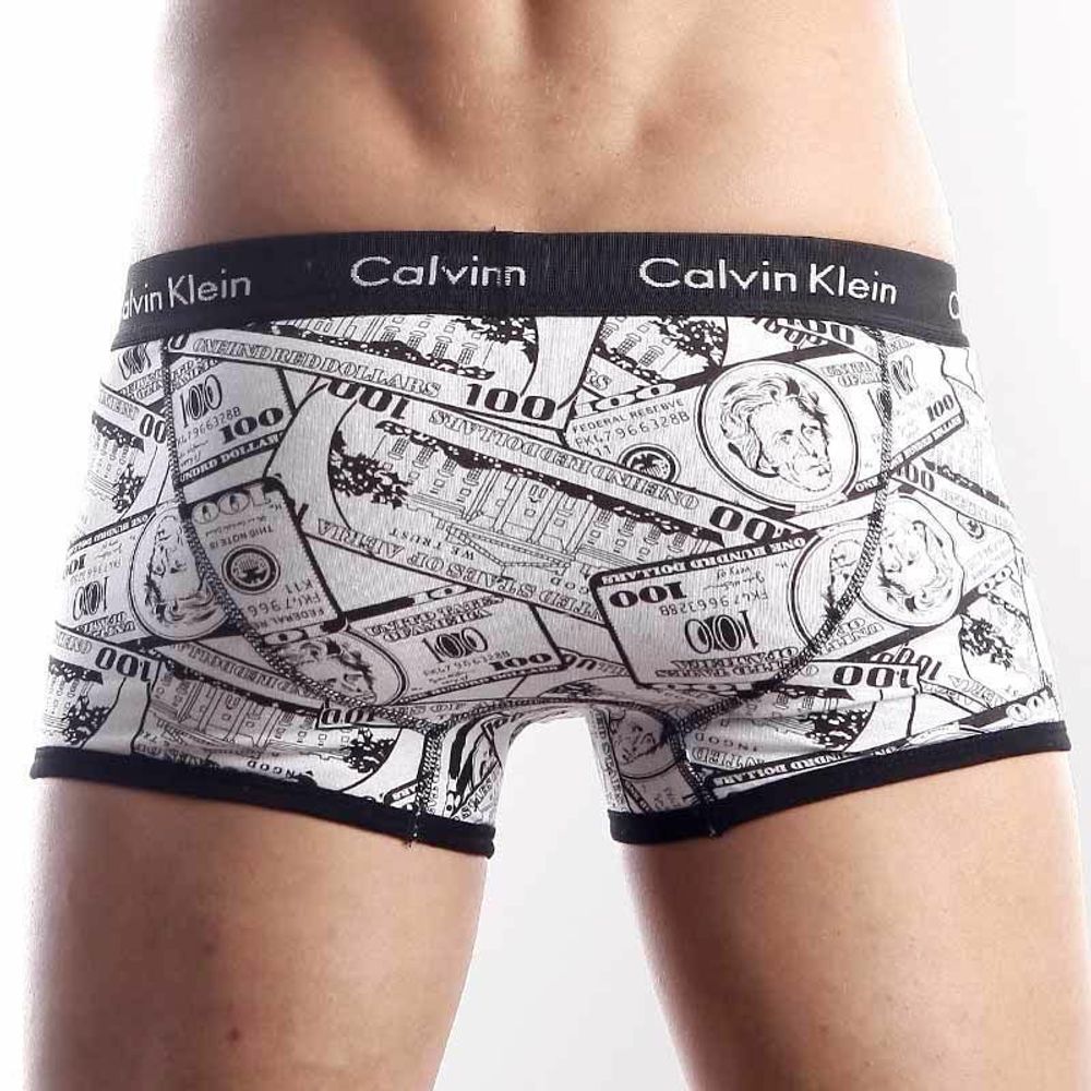 Мужские трусы хипсы Calvin Klein 365 print Black Dollar