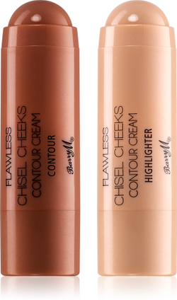 Barry M Flawless Chisel Cheeks - Кремовый бронзатор и хайлайтер, 2× 5 g