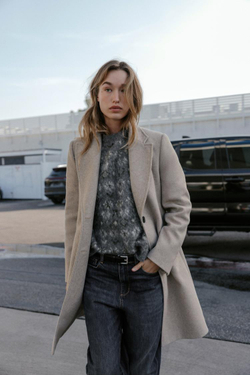 ZARA ПАЛЬТО С ПОДПЛЕЧНИКАМИ ИЗ МЯГКОЙ ТКАНИ, РЫЖЕВАТО-КОРИЧНЕВЫЙ