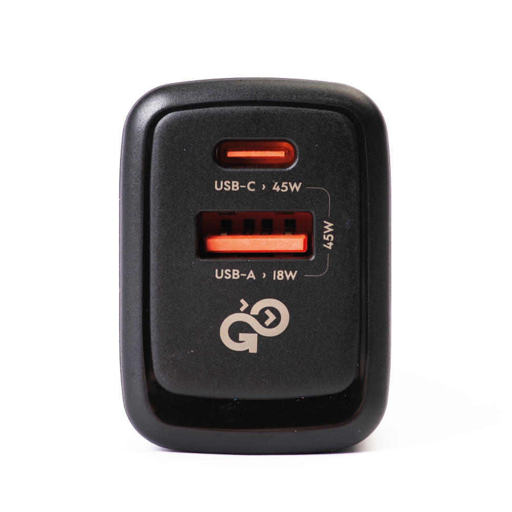 Сетевое зарядное устройство GoGadget CityPump 45W 1хUSB-C 1xUSB-A GaN
