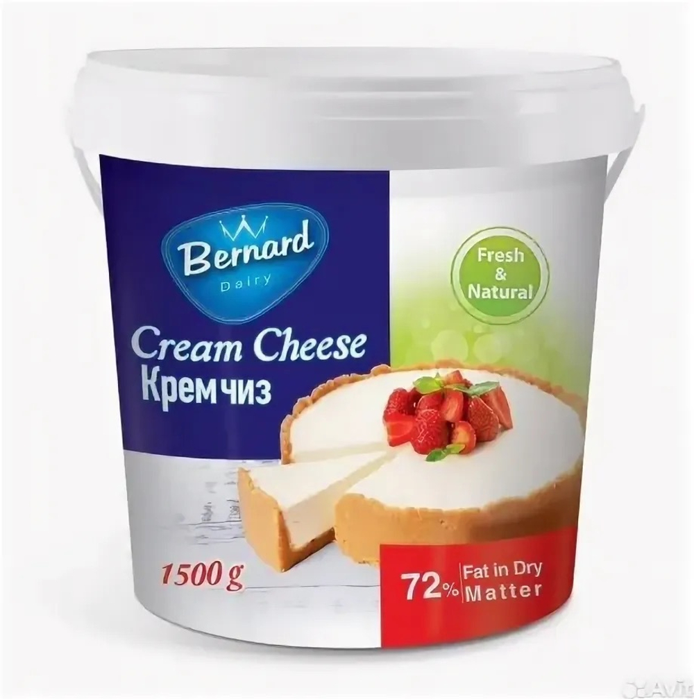 Сыр мягкий слив КремЧиз 72% ведро 1.5 кг «BERNARD»