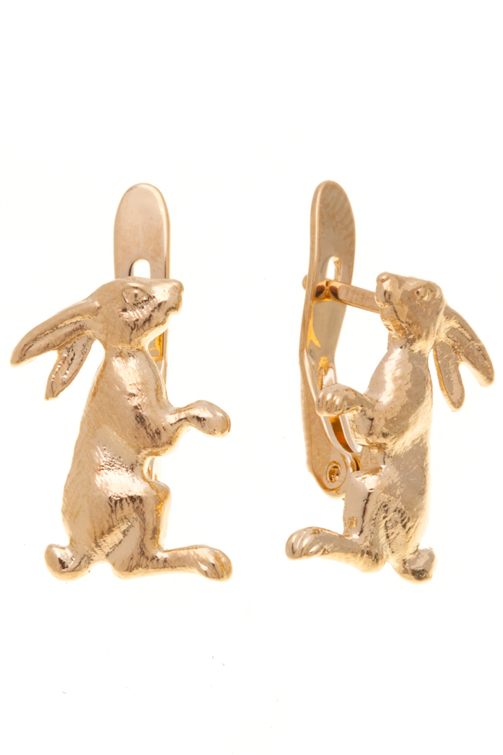 "Беларик" серьги в золотом покрытии из коллекции "Animals" от Jenavi с английским замком