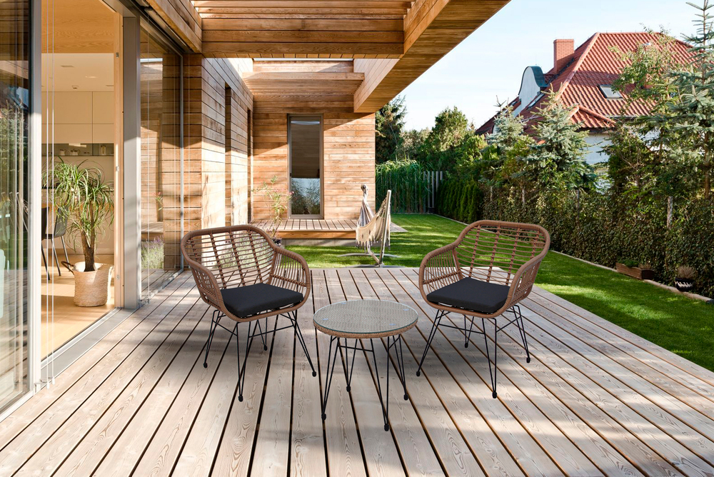 Набор мебели Garden Story Адриан Мини (2 Стул Garden Storyа+стол Ø52см, каркас черный, ротанг беж.)