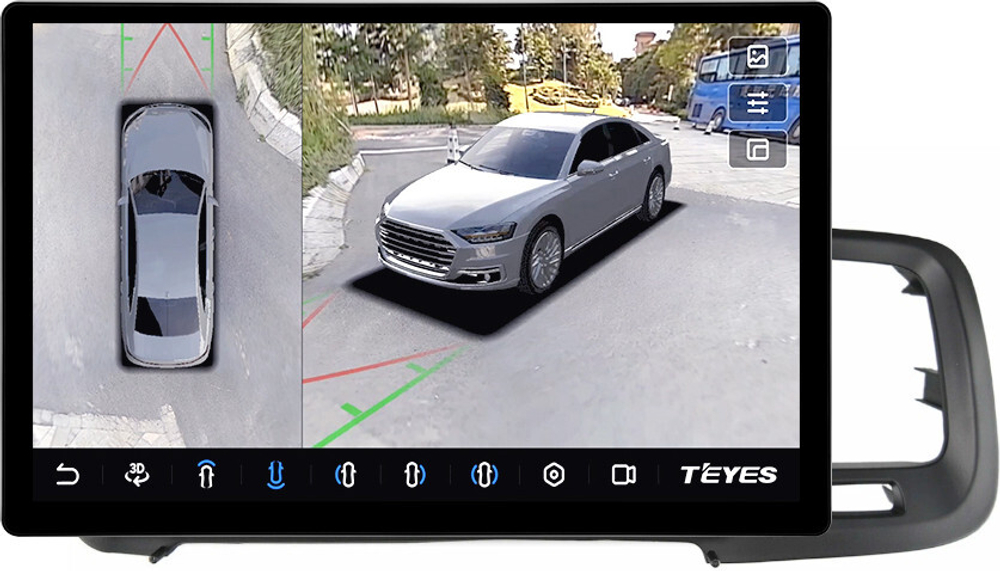 Магнитола для Volvo S60 2 Y20 2010-2018 - Teyes CC3-2K-360 монитор 13" 2K QLED на Android 10, 6Гб+128Гб, CarPlay, 4G SIM-слот, 4 камеры в комплекте