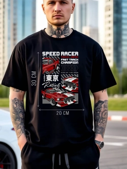 Футболка мужская y2k с принтом машиной