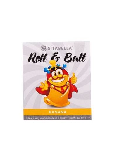 Стимулирующий презерватив-насадка Roll & Ball Banana (Цвет: прозрачный)