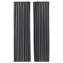 IKEA SANELA  (ИКЕА САНЕЛА)  -  Штора, 2 шт, на ленте/темно-серый, 140x300 см