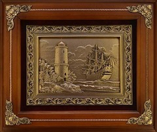 Деревянная ключница "Маяк" большая