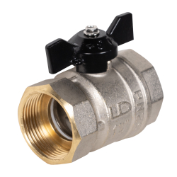 Кран шаровой латунный LD Pride 47.32.B-B.Б Ду 32 Ру 25 вн-вн, (бабочка)