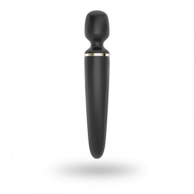 Большой перезаряжаемый вибромассажер для тела Wand-er Woman Black XXL (10 режимов, 5 скоростей) (Цвет: черный)