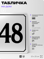 Адресная табличка с номером дома 148, на фасад и забор, белая, Айдентика Технолоджи