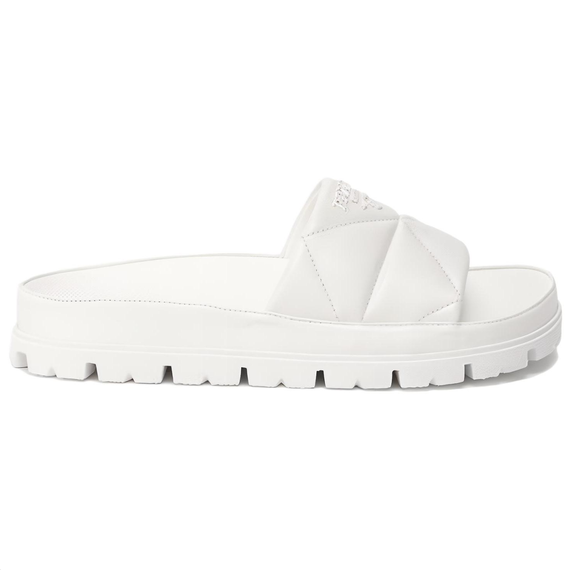Prada Flat Slip-On Sandal 'White'