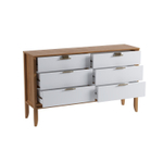 Комод «Бридж» 6 ящиков браун/белый лак