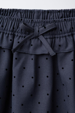 ZARA ЮБКА-ШОРТЫ С ФЛОКОВЫМ ПРИНТОМ, АНТРАЦИТОВО-СЕРЫЙ