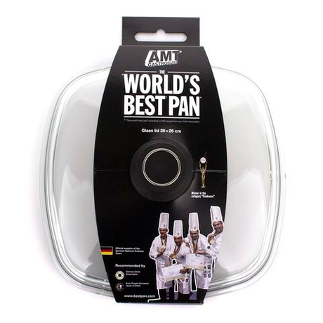 Крышка стеклянная квадратная 26см AMT Gastroguss Glass Lids