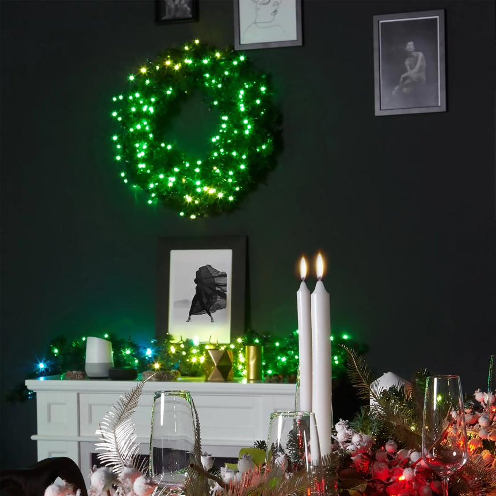 Рождественский венок с умной гирляндой Twinkly Pre-lit Wreath (60x60 см, 50 светодиодов)