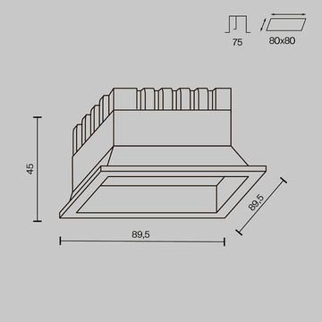 Встраиваемый светильник 8W 3000-4000-6000K DL056-8W3-4-6K-W белый Okno Downlight Мaytoni
