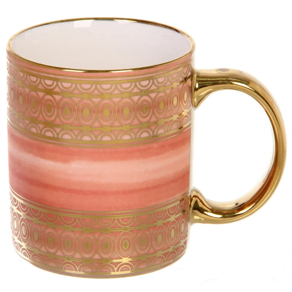 Кружка керамическая 350мл «Золотой узор», микс 4рисунка