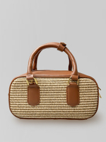 Сумка-хобо с логотипом впереди и коричневой косметичкой