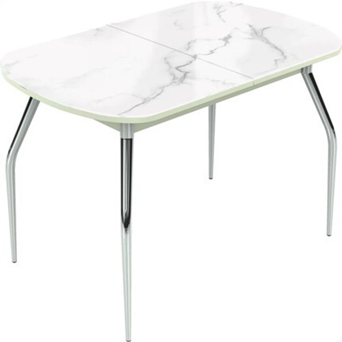 Стол раздвижной Ривьера СВ фотопечать исп.1 Мрамор №5 ноги хром №5