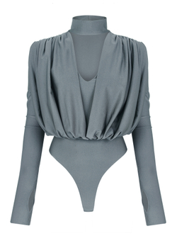 Боди с драпировкой из бифлекса