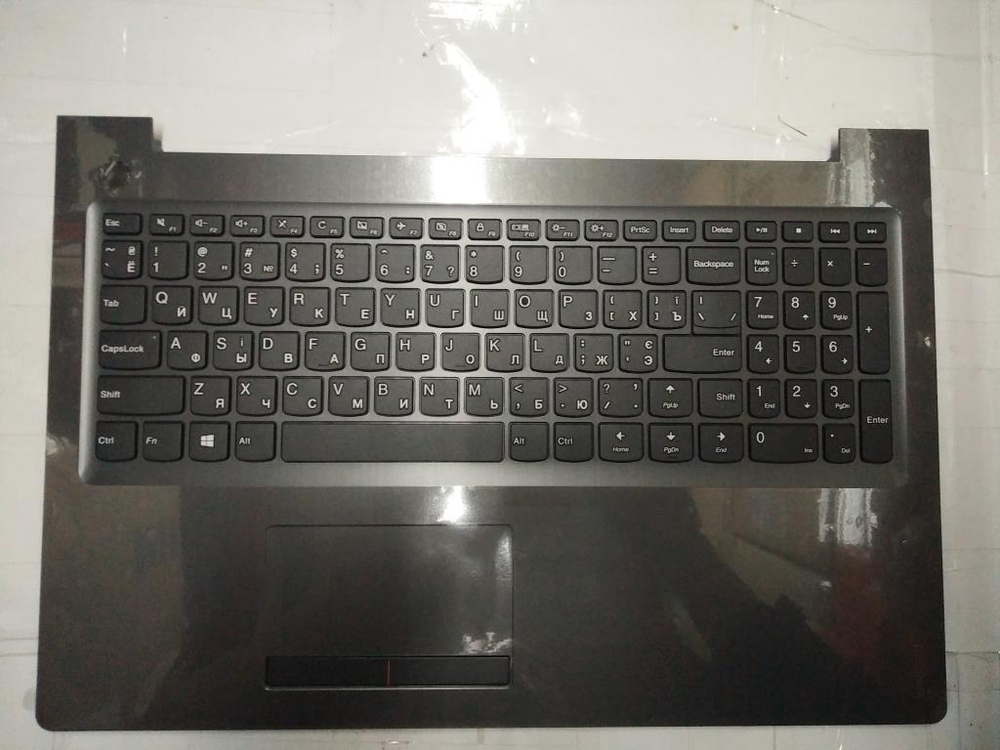 Верхняя панель с клавиатурой (топкейс) для ноутбука Lenovo 310-15IKB черная, расскладка - русская+украинская (5CB0M29095)