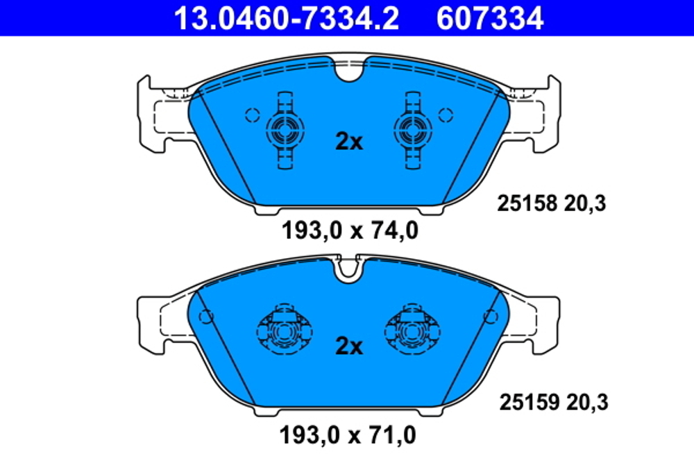 ATE - 13046073342-ATE - Brake Pad Set, disc brake