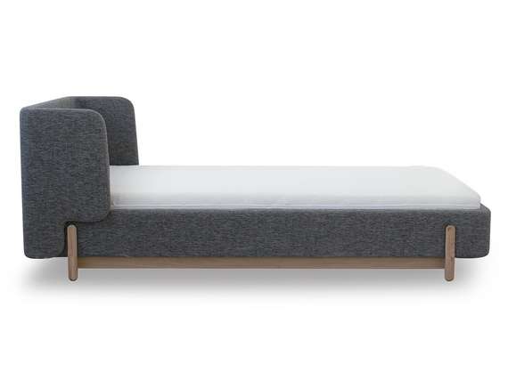 Кровать с подъемным механизмом Basic, 90х200 см (серый, рогожка)