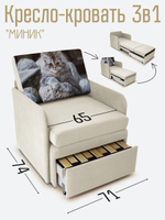 Кресло-кровать "Миник" с подлокотниками Dream Bone купон Котенок в клубках