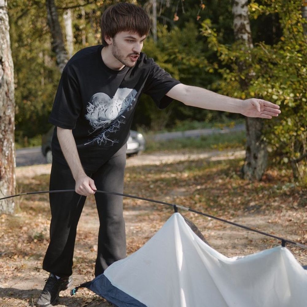 Футболка Смерч Оверсайз Принт #7 черная