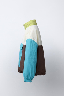 ZARA ДОЖДЕВИК-КЕНГУРУ КОЛОРБЛОК, СИНИЙ