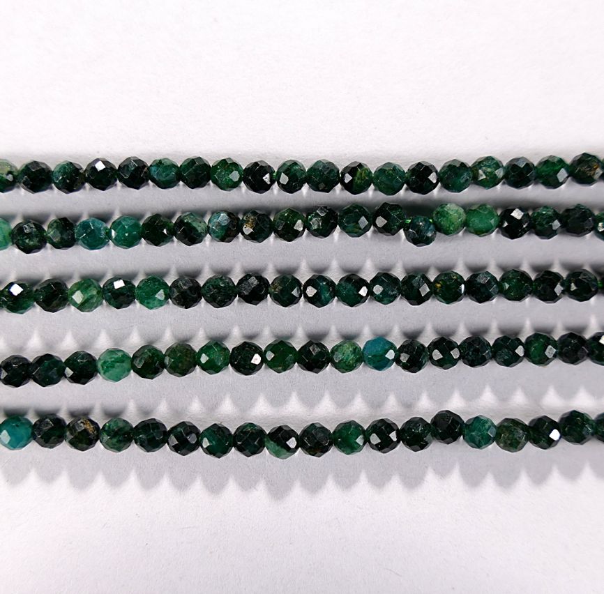 Нить Бисера из фуксита, шар граненый 3мм