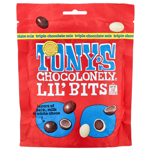 Tony's Chocolonely, Lil' Bits, смесь тройного шоколада, 113 г (4 унции)