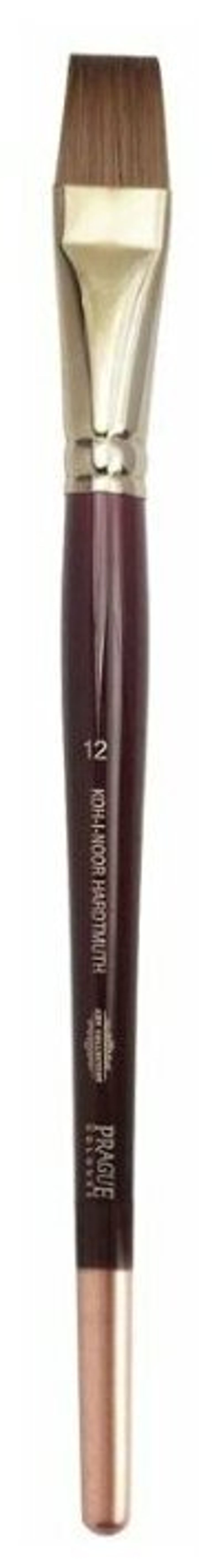 Кисть художественная KOH-I-NOOR колонок, плоская, №12, короткая ручка, блистер, 9936012010BL