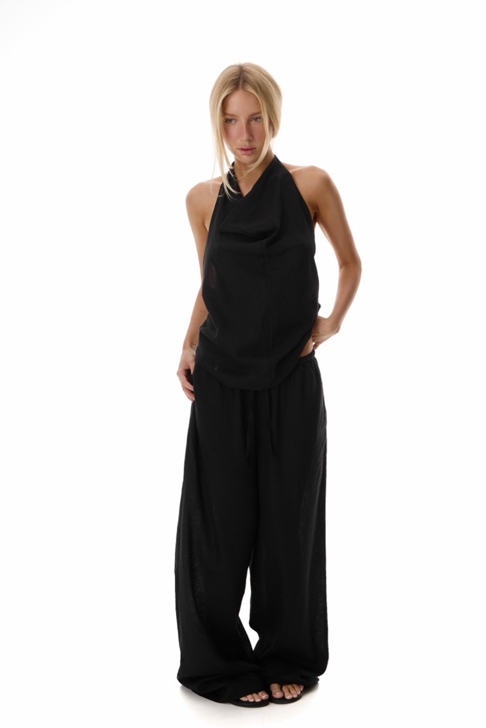 LINEN BLACK PANTS ESME