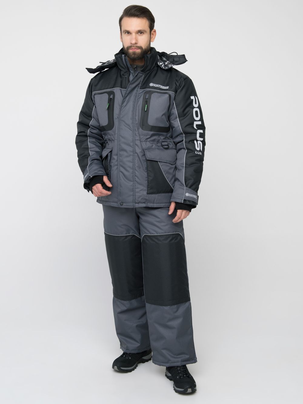 Костюм зимний Полюс LUX ткань Cell цвет Серый/Черный