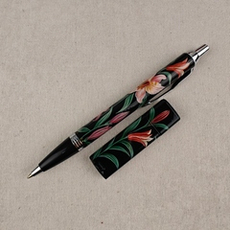 Набор "Лилии" флешка и ручка Parker с ручной росписью Палех в футляре