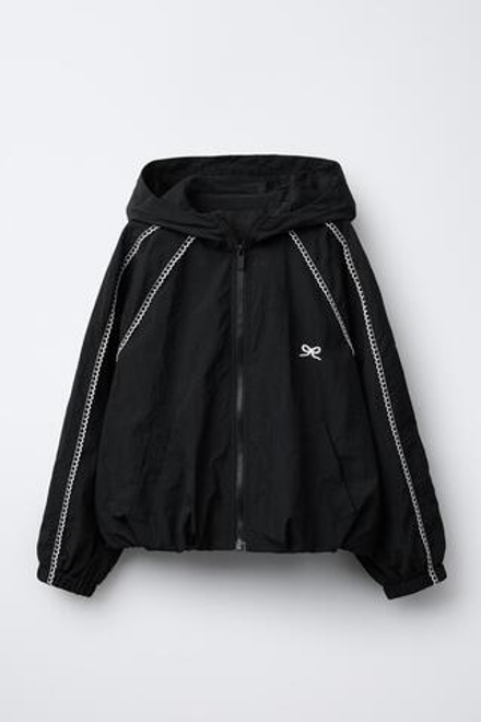 ZARA СВЕРХЛЕГКИЙ КОНТРАСТНЫЙ ДОЖДЕВИК, ЧЕРНЫЙ