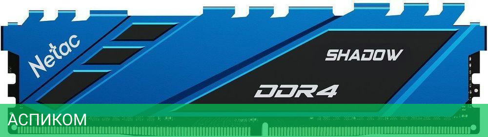 Оперативная память Netac Shadow DDR4-3600 8GB C18 Blue (NTSDD4P36SP-08B)