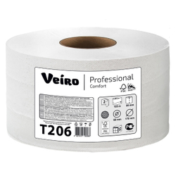 Туалетная бумага в рулонах Veiro Professional Comfort белая двухслойная (12 рулонов по 125 м)