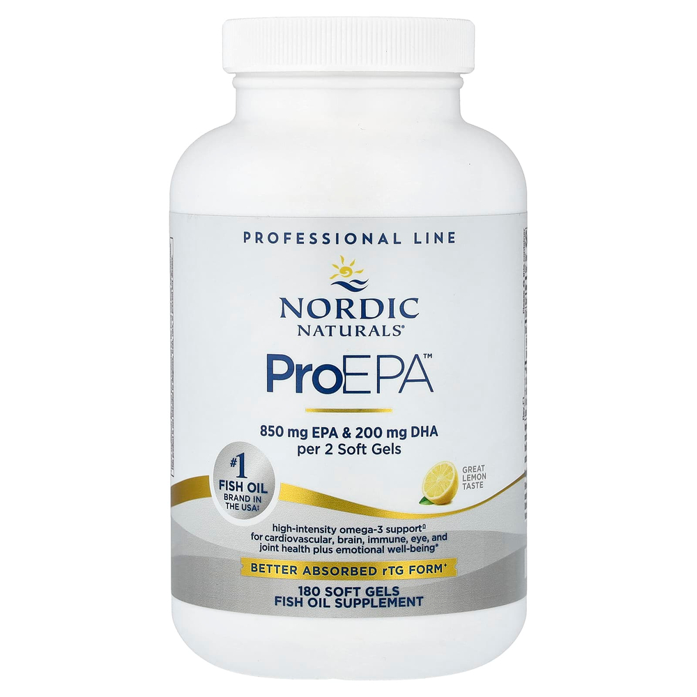 Nordic Naturals, ProEPA™, со вкусом лимона, 180 капсул