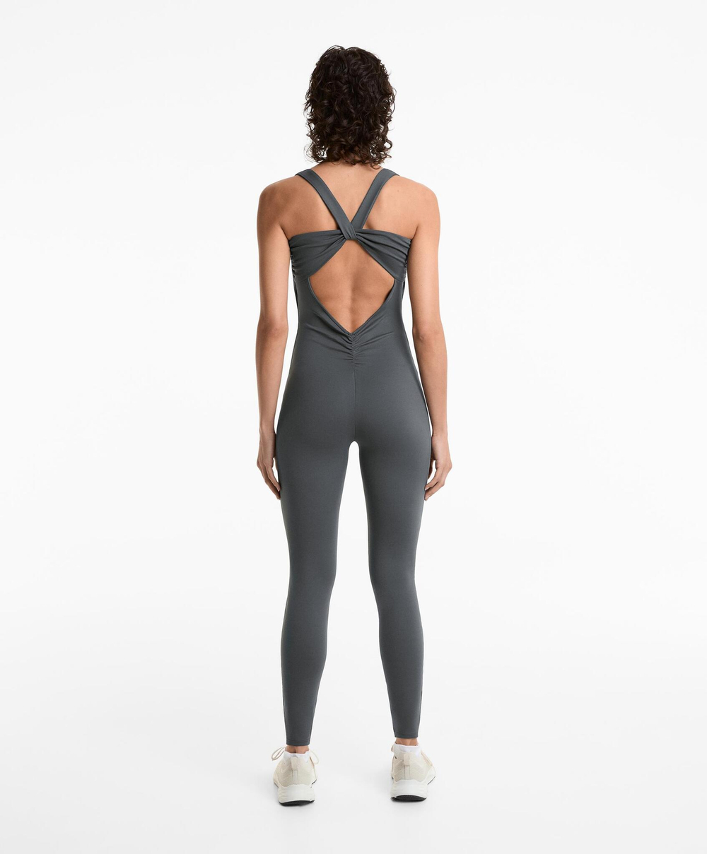 Oysho Длинный комбинезон Comfortlux, масляный синий