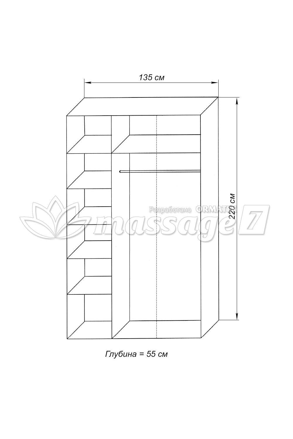Шкаф Оливия Люкс 3х створчатый с гнутым багетом