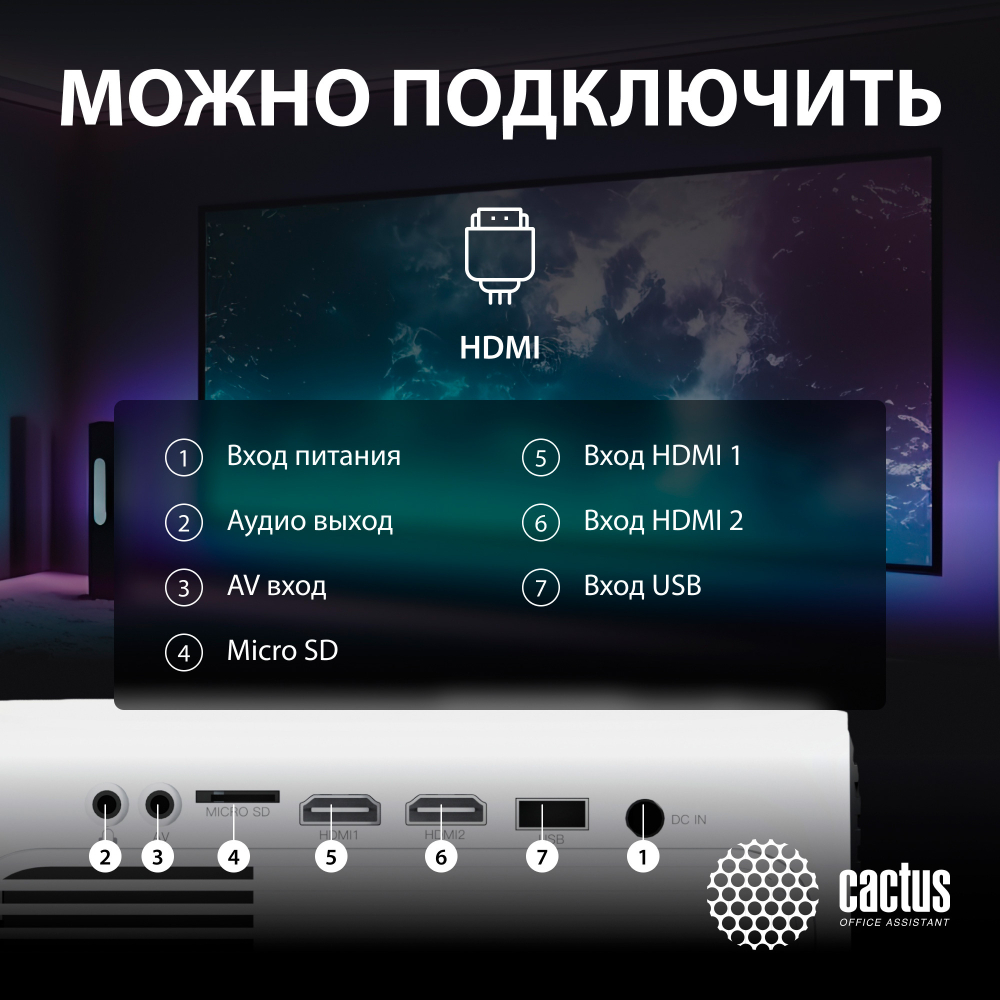 Проектор  Cactus CS-PRM.07WT.WUXGA