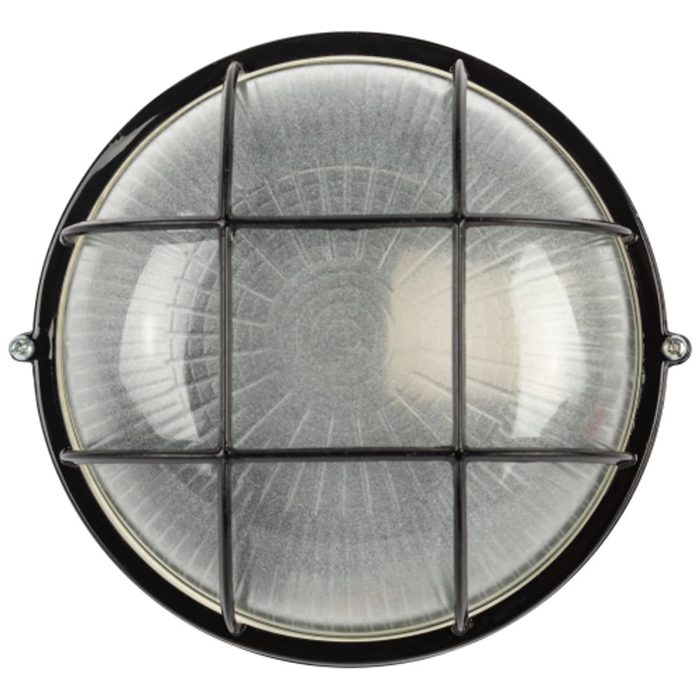Светильник ЭРА НБП 03-60-002 Акватермо алюминий/стекло решетка IP54 E27 max 60Вт D176 круг черный