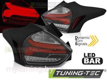 Фонари задние FORD FOCUS 3 15-18 HATCHBACK BLACK RED SEQ LED