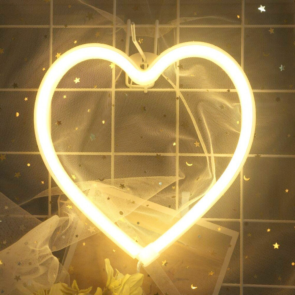 Световая фигура "Сердце" желтое 20х20 см